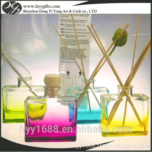 wholesale 100ml rectangle glass essential oil diffusers with rattans